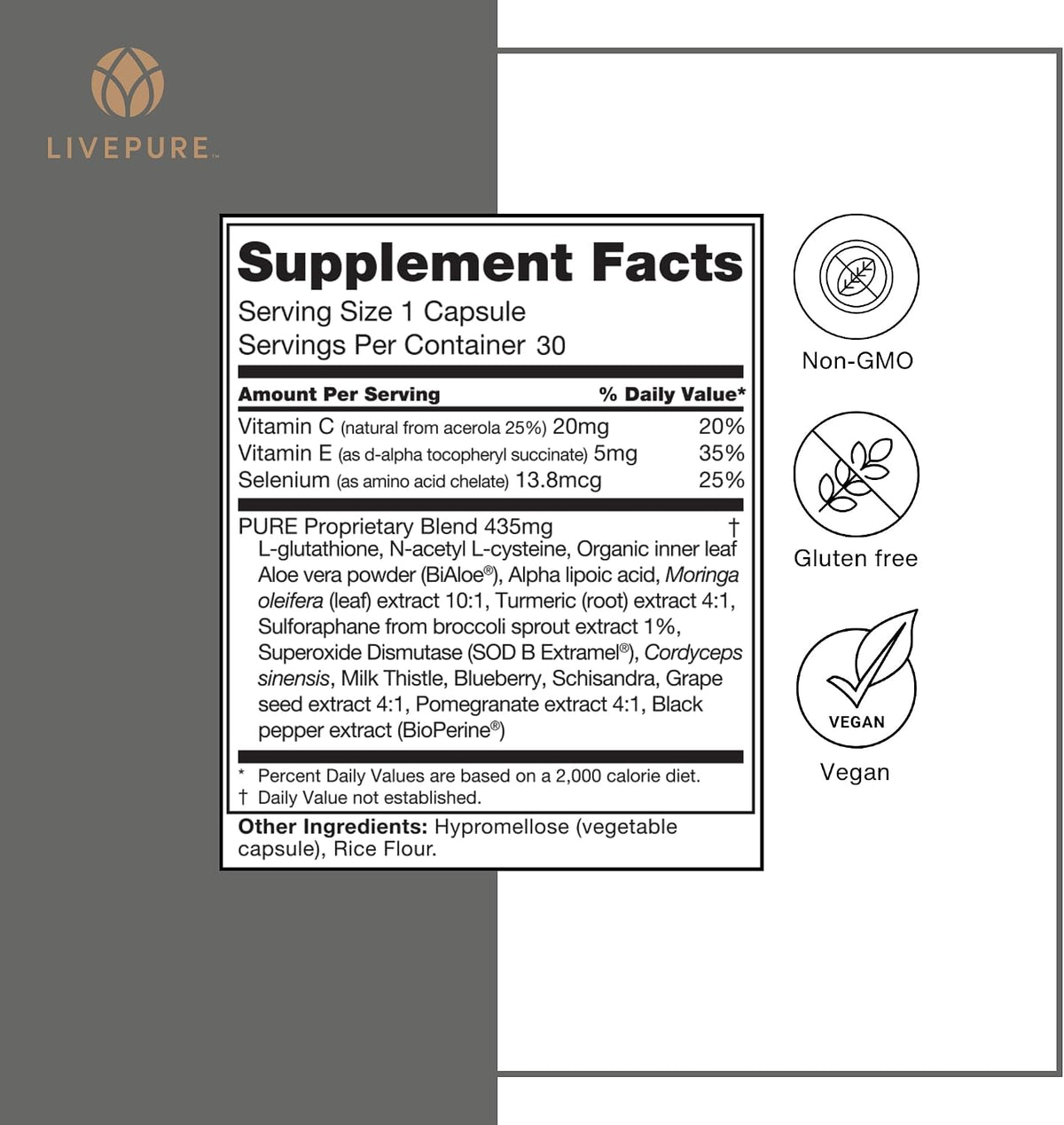 PURE PurXcel Antioxidant Supplement, 30 Capsules - görsel 6