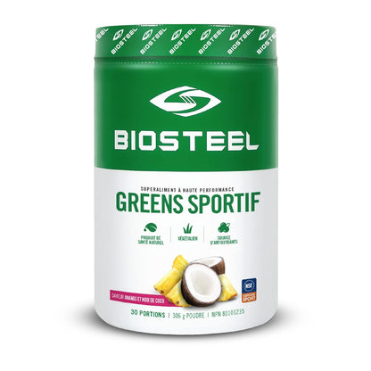 BIOSTEEL Sport Greens Powder - High Performance Superfood Supplement, Pineapple Coconut (30 Servings)