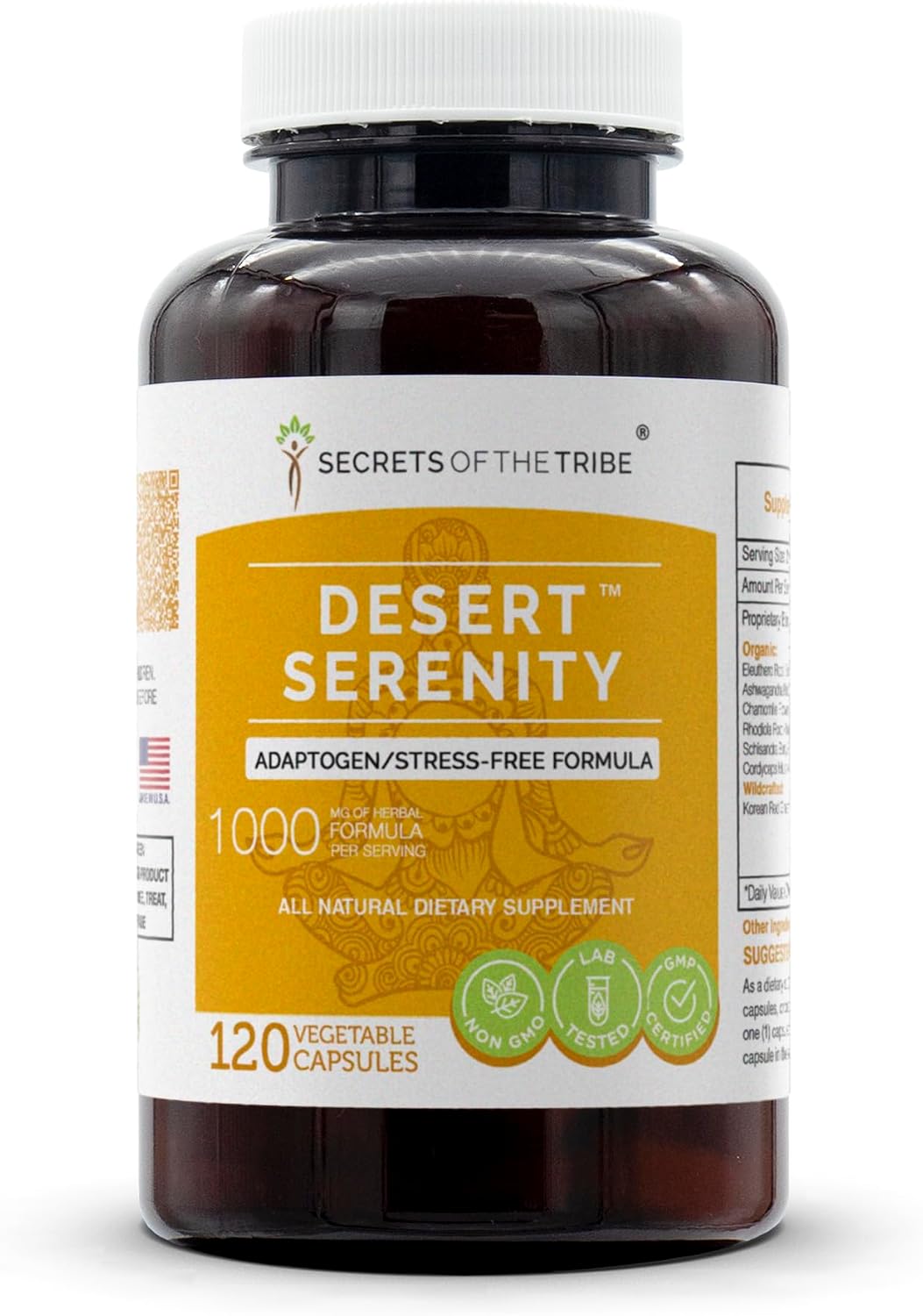 Secrets of the Tribe - Desert Serenity, Adaptogen/Stress-Free Formula, Herbal Supplement Blend (120 Capsules) - görsel 1