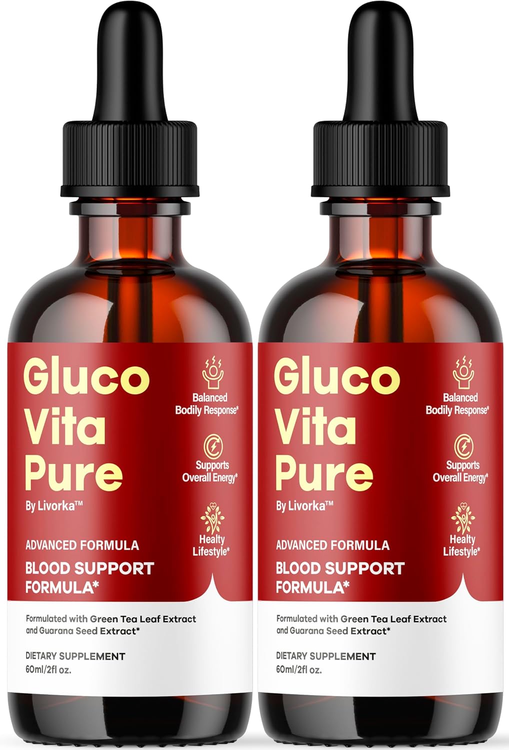 Glucovita Pure Liquid Drops – Apple Cider Extract, 2-Pack (2-Month Supply) - görsel 1