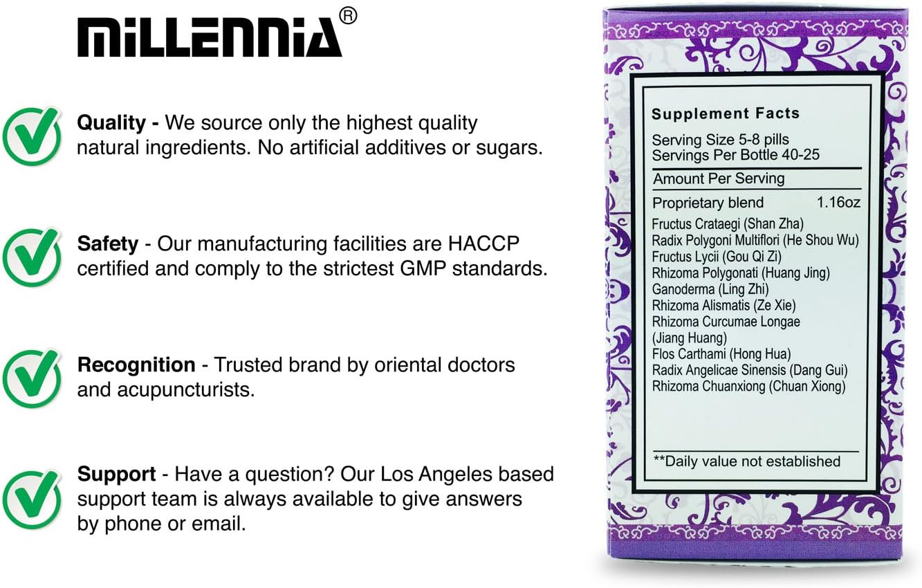 Millennia Herbal Supplement Pills for Normal Cholesterol – Jiang Dan Gu Chun Wan - görsel 2