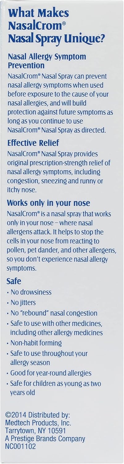 NasalCrom Nasal Spray Allergy Symptom Controller – 200 Sprays (26 ml, Pack of 2) - görsel 9