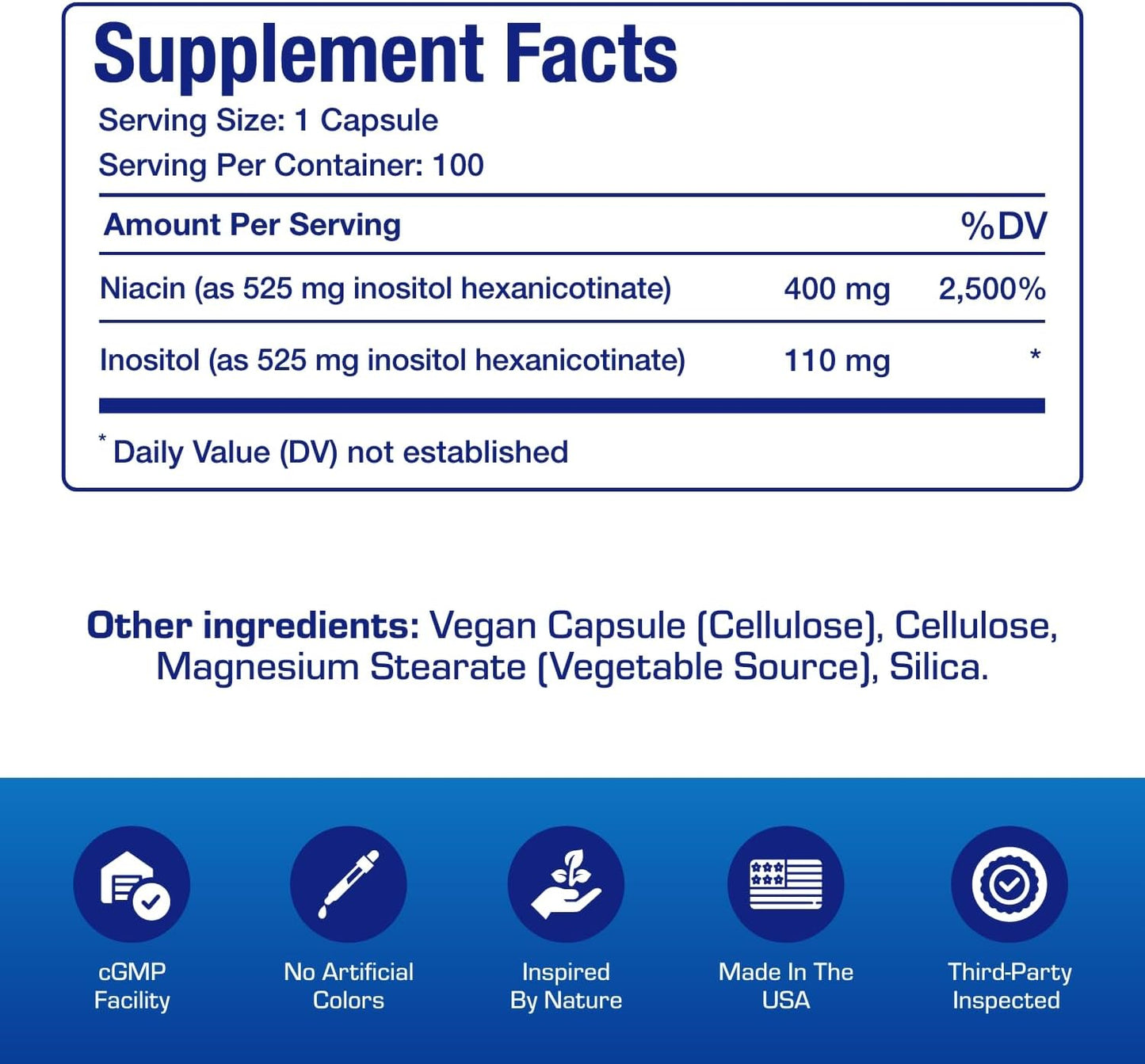 High Absorption Vitamin B3 Niacin (Flush Free) - Clinical Formula - 100 Servings - görsel 4