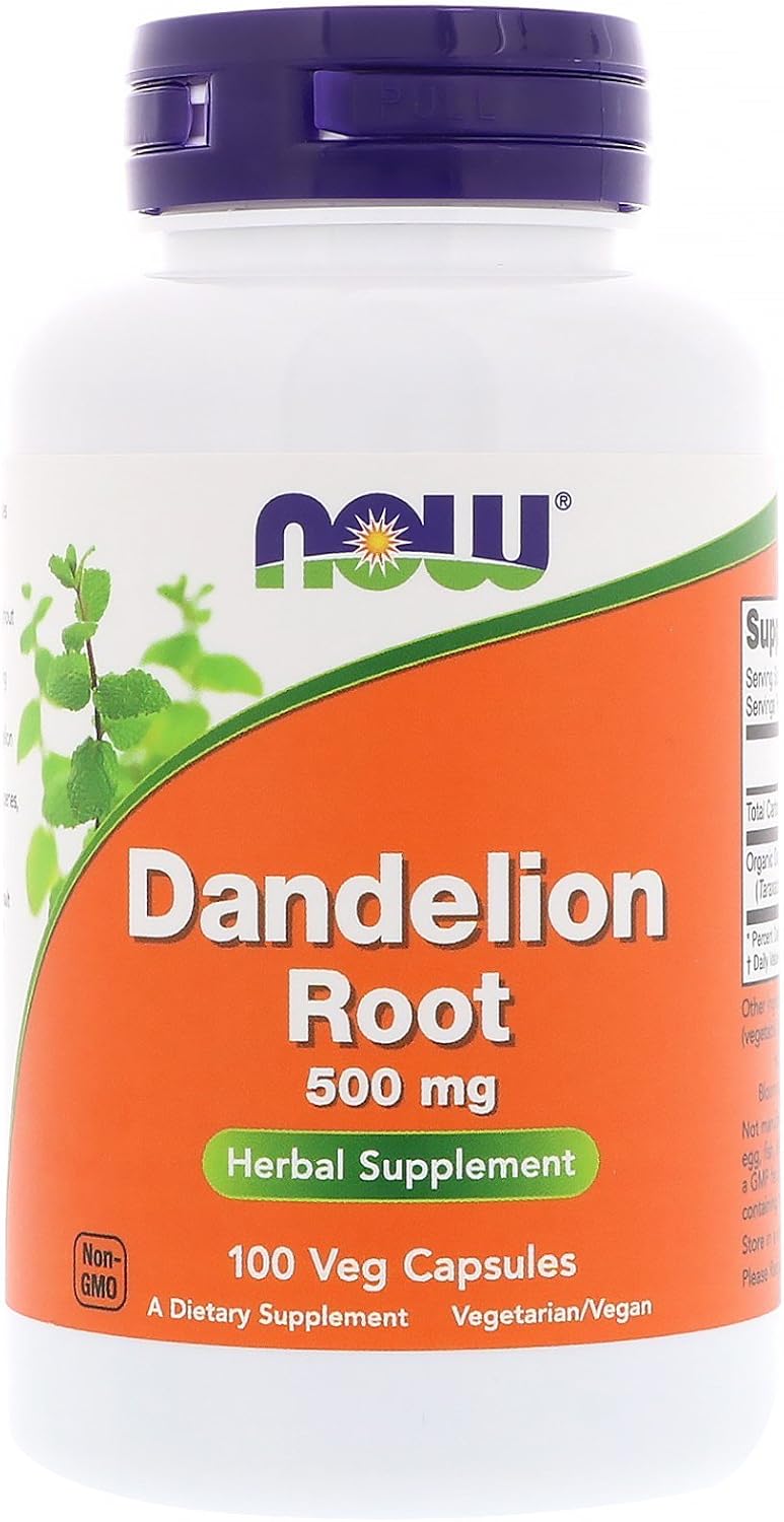NOW Dandelion Root 500mg, 100 Capsules (Pack of 3) - görsel 1