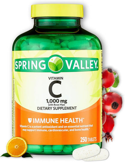 Vitamin C 1000mg with Rose Hips Tablets, 250 Count