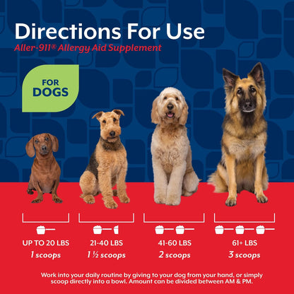 NaturVet Scoopables Aller-911 Dog Allergy Support Vitamins – Hickory Smoked Bacon Flavour – 312 g