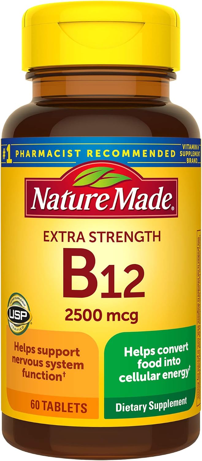 Nature Made Extra Strength Vitamin B12 2500 mcg Tablets, 60 Tablets - görsel 1