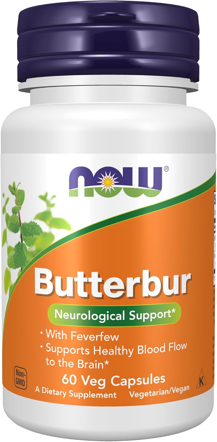 NOW Foods Butterbur with Feverfew, 60 Veg Capsules - görsel 1