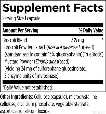 Designs for Health BroccoProtect – Broccoli Seed & Mustard Seed Supplement with Myrosinase Enzyme (90 Capsules)
