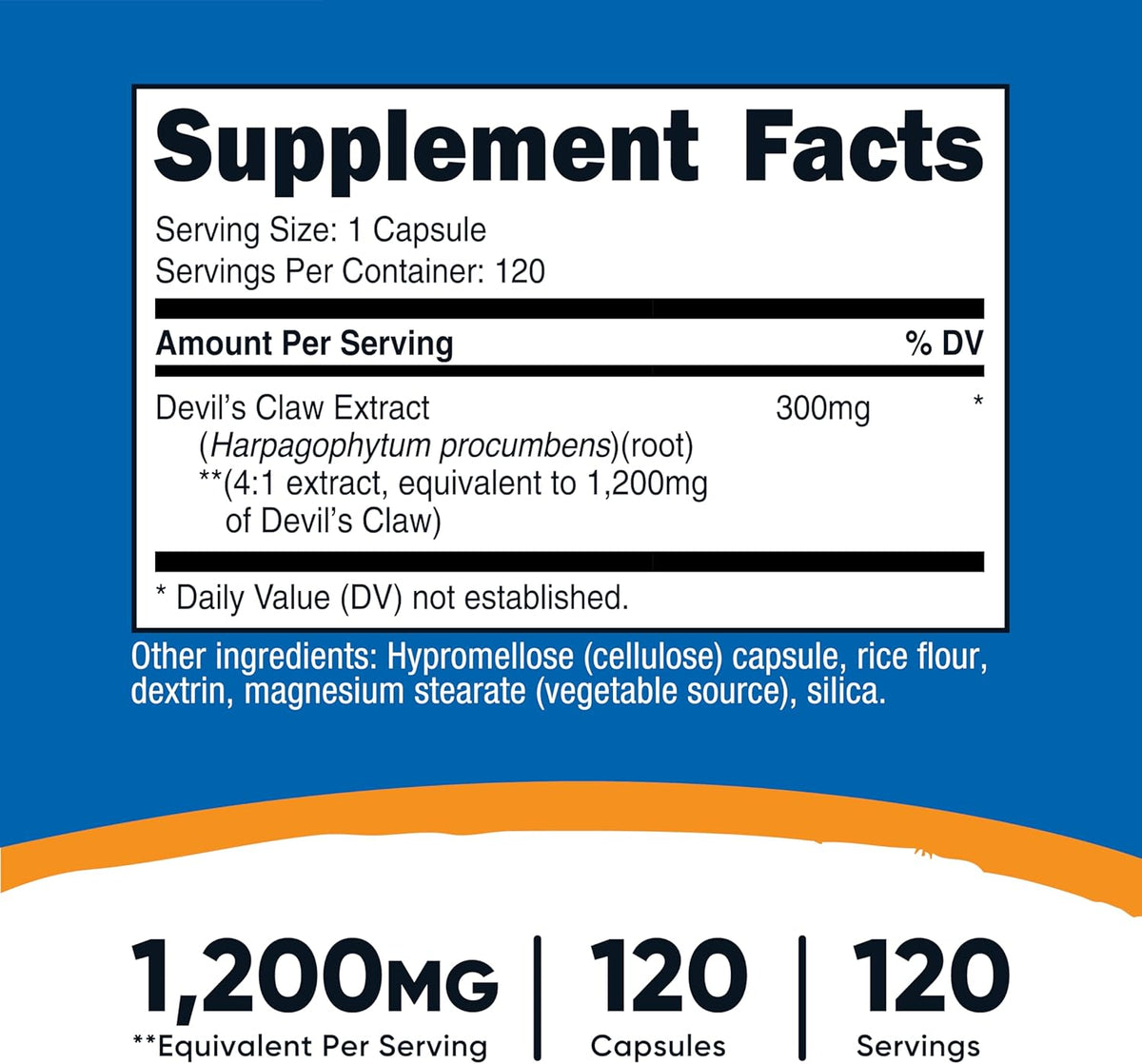 Nutricost Devil's Claw Extract 120 Capsules - 4:1 Extract, 300mg per Serving - görsel 2