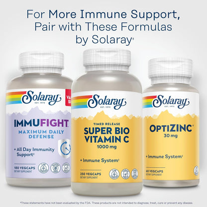 SOLARAY Super Bio Vitamin C 1000mg – Buffered Timed Release with Bioflavonoids, 250 Veg Capsules