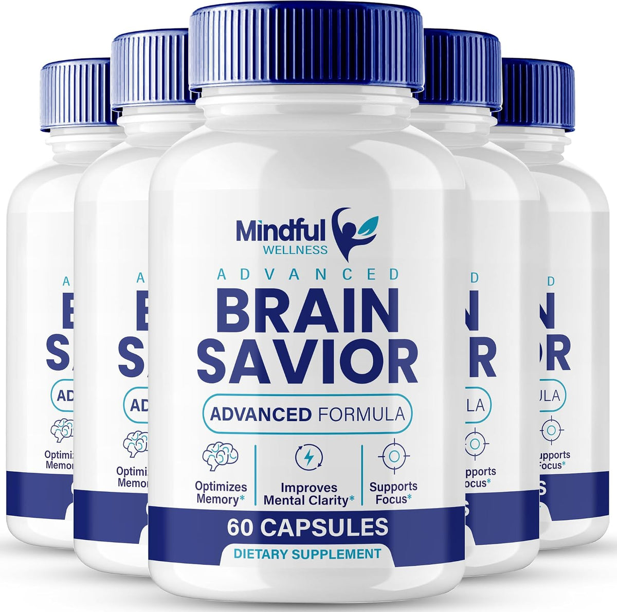 Brain Saviour Brain Supplements for Memory and Focus - Advanced Formula Nootropics, All Natural, 5 Pack - görsel 1