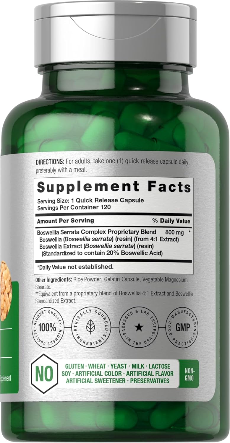 Horbäach Boswellia Serrata Extract Capsules | 120 Count | Herbal Supplement - görsel 2