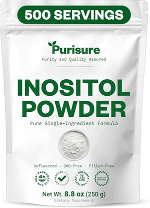 Purisure Inositol Powder (250g) - Pure Inositol for Hormonal Balance, Fertility Support & Brain Wellness - Vegan, Non-GMO, – Image 1