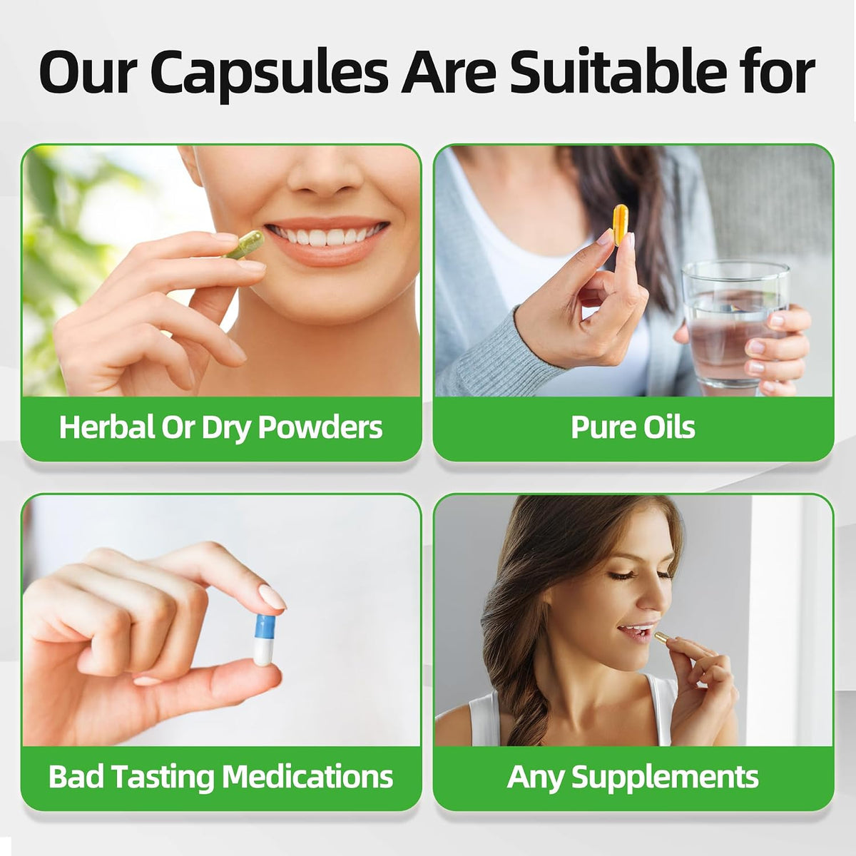 000 Capsules Separated 1000 Count, Premium Vegan Empty Capsules Size 000 Separated in 2 Bags, Clear Pill Capsule for DIY Supplement Filling - görsel 8