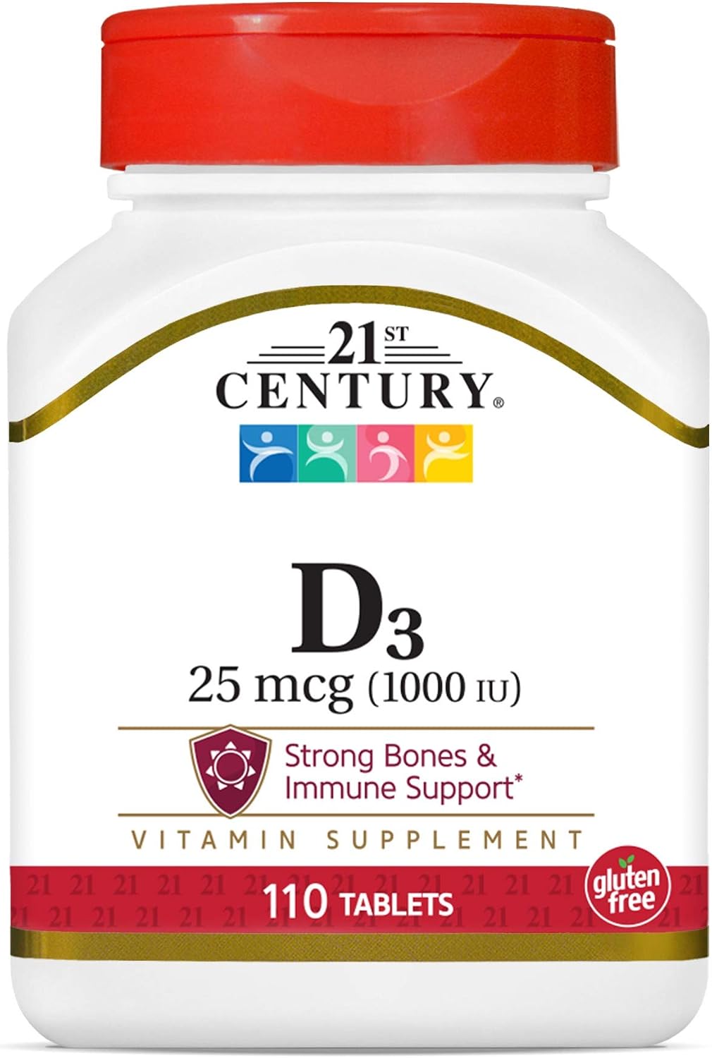 21st Century Vitamin D3 1000 IU Tablets (110 Tablets) – Pack of 3 - görsel 1