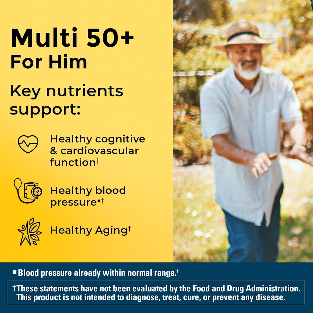 Nature Made Multi for Him 50+ Food Supplement Tablets, 90 Tablets (Pack of 4) - görsel 5