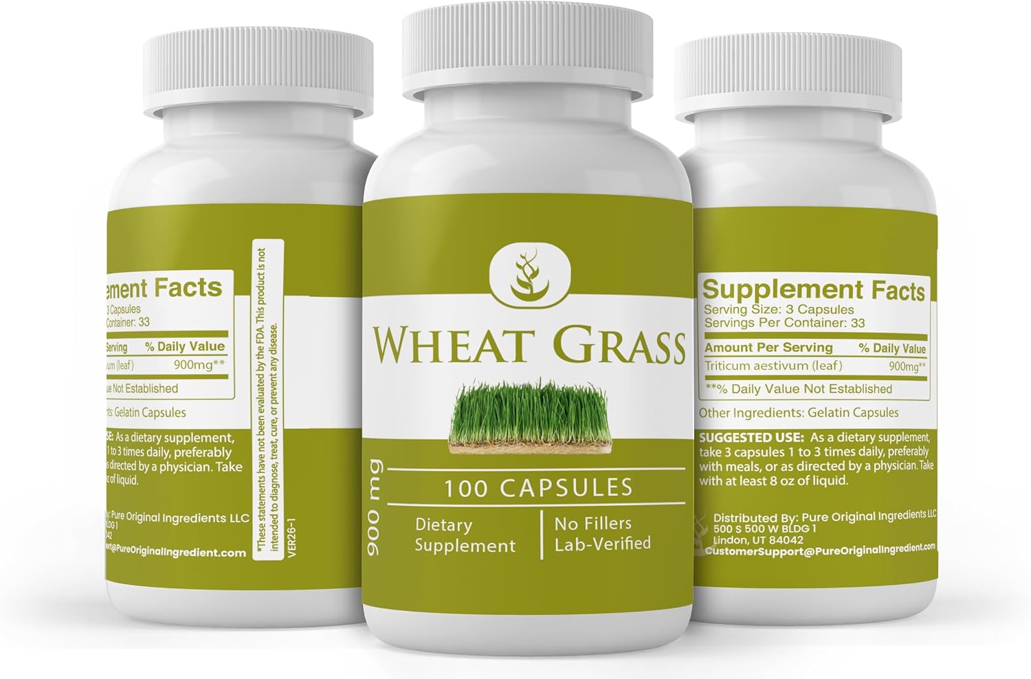 Pure Original Ingredients Wheat Grass (100 Capsules) – No Additives or Fillers - görsel 4