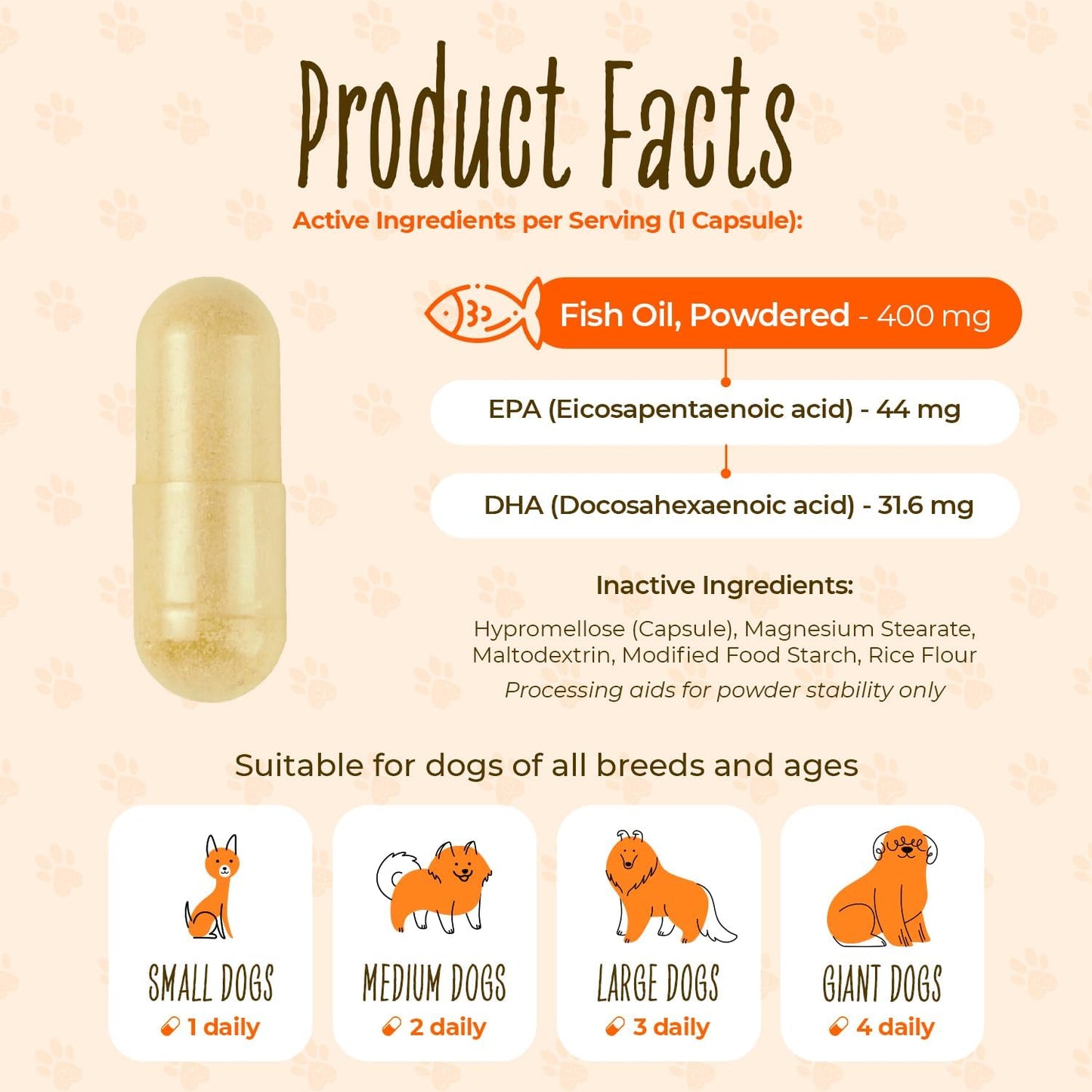Pawsomely Healthy Omega-3 for Dogs – Mess-Free Powder Capsules, Wild-Caught Anchovy Oil – 90 Count - görsel 5