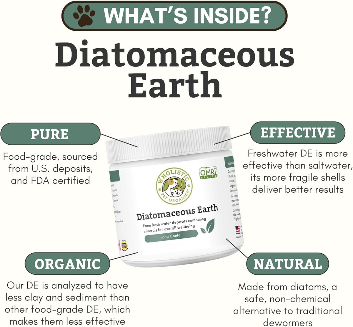 Wholistic Pet Organics Diatomaceous Earth - – External Use: Apply topically to assist with minor skin irritations – Image 4