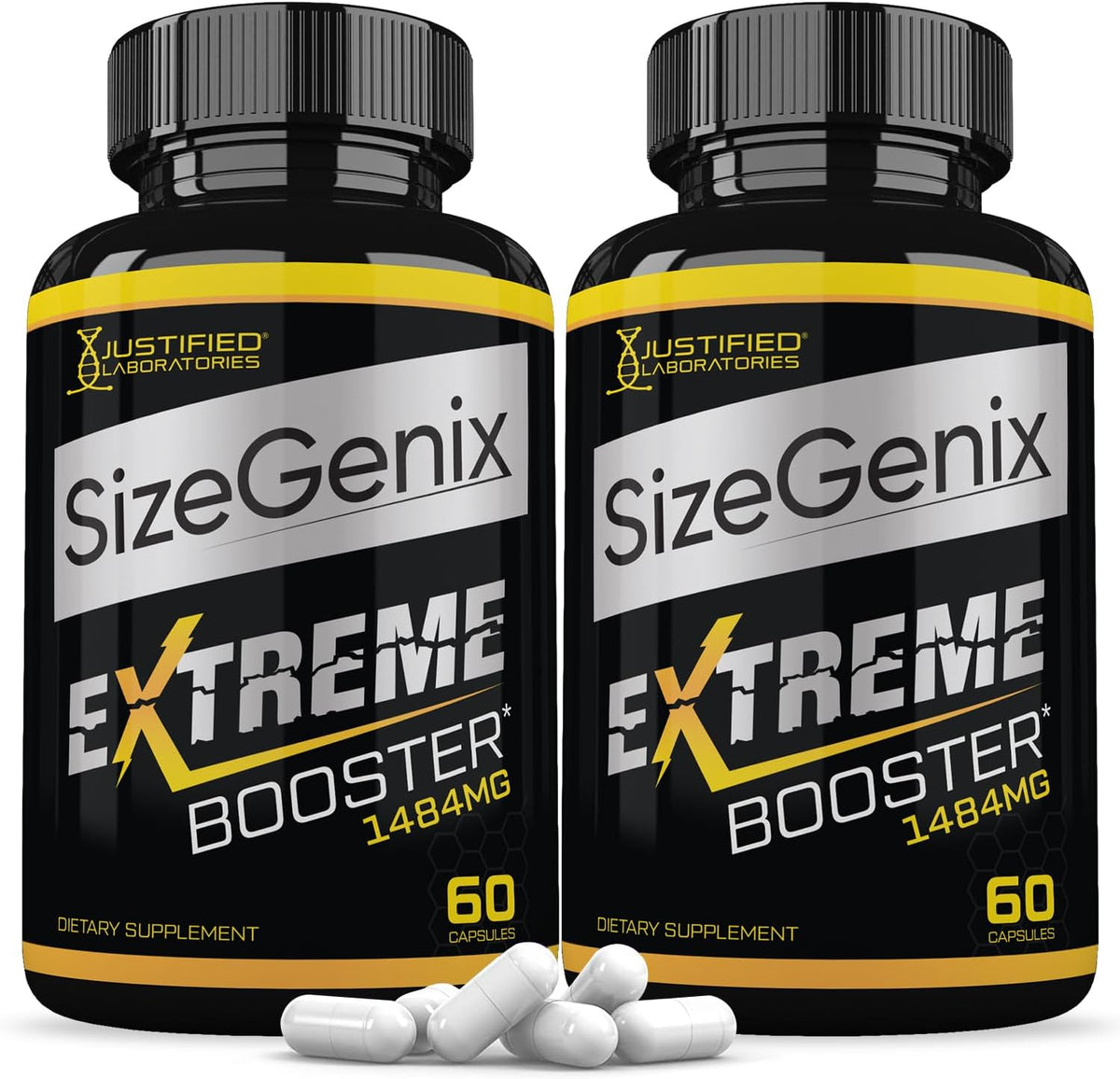 Justified Laboratories Sizegenix Men's Health Supplement (1484 mg, 120 Capsules, Twin Pack) – Image 1