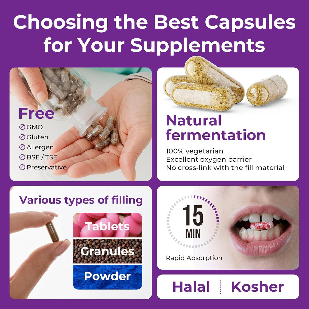 ATLEMISME Pullulan Empty Capsules Size 00 - Vegan Empty Capsules (100 Capsules) with 2 Micro Lab Spoons - görsel 4