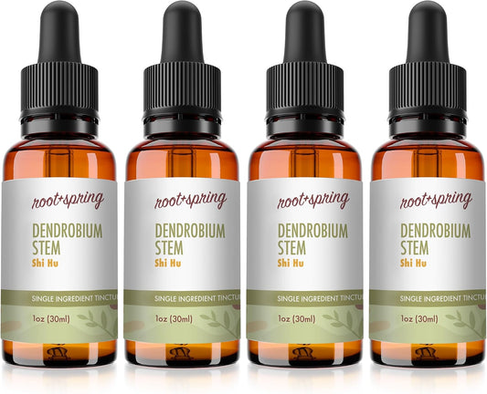 Dendrobium Stem Herbal Tincture - Shi Hu Liquid Extract - 1 oz (Pack of 4)