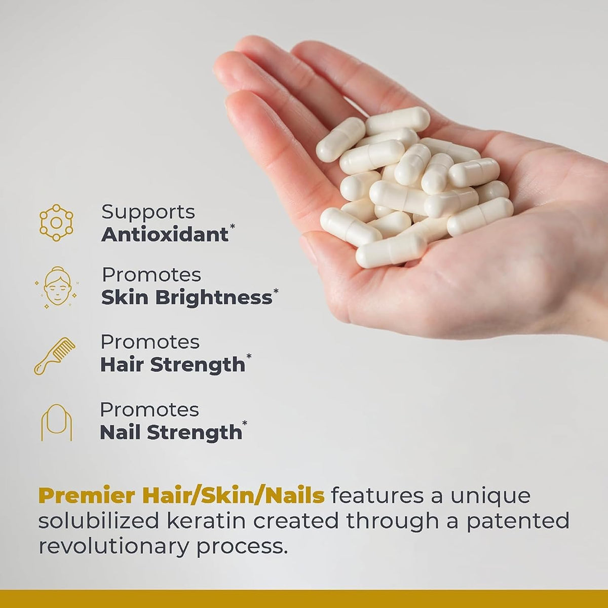 Premier Research Labs Premier Hair, Skin & Nails – Hair Growth Supplement for Women & Men with Keratin, Beauty from Within – – Image 4