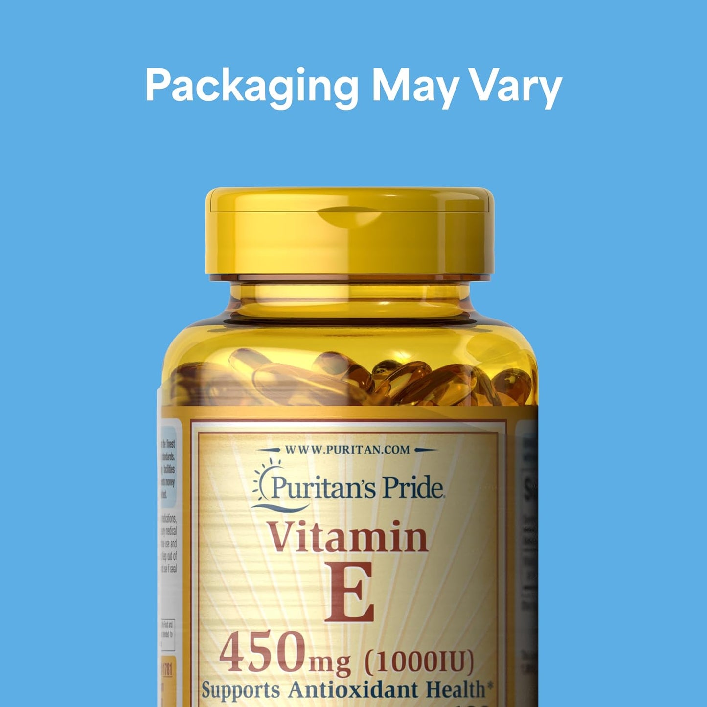 Puritan's Pride Vitamin E 450 mg (10,000 IU), Food Supplement for Normal Immune Function and Antioxidant Protection, 100 Rapid Release Softgels, Pack of 2 - görsel 2