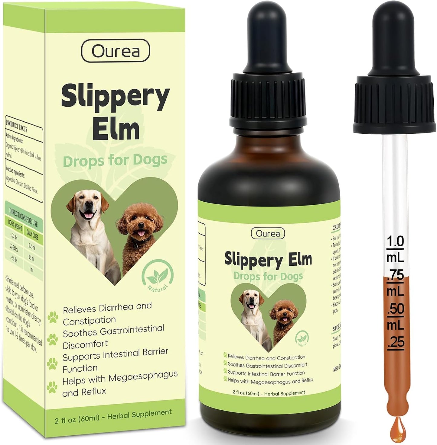 Slippery Elm for Dogs – Organic Herbal Digestive Support Drops - görsel 1