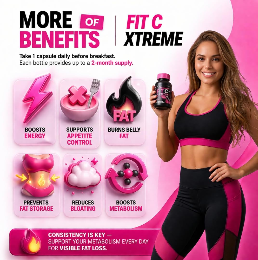 Fit C Xtreme Metabolism support – Herbal Supplement with Green Tea, Camu Camu & Ginger – Digestive & Energy Support – 550mg, 60 Capsules - görsel 9