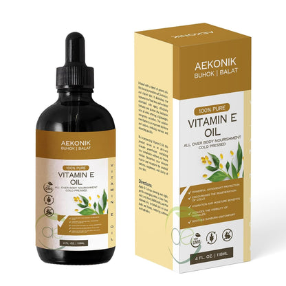 AEKONIK Organic Vitamin E Oil - Pure & Natural for Skin and Hair Care, 118 ml