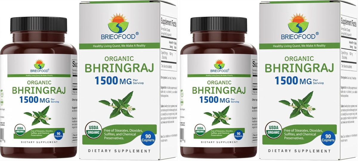 Brieofood Organic Bhringraj 1500mg, 45 Servings, 90 Vegetarian Tablets - görsel 5