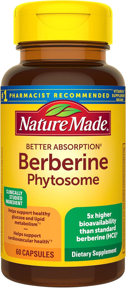 Nature Made Better Absorption Berberine Phytosome Food Supplement, 1100mg, 60 Capsules