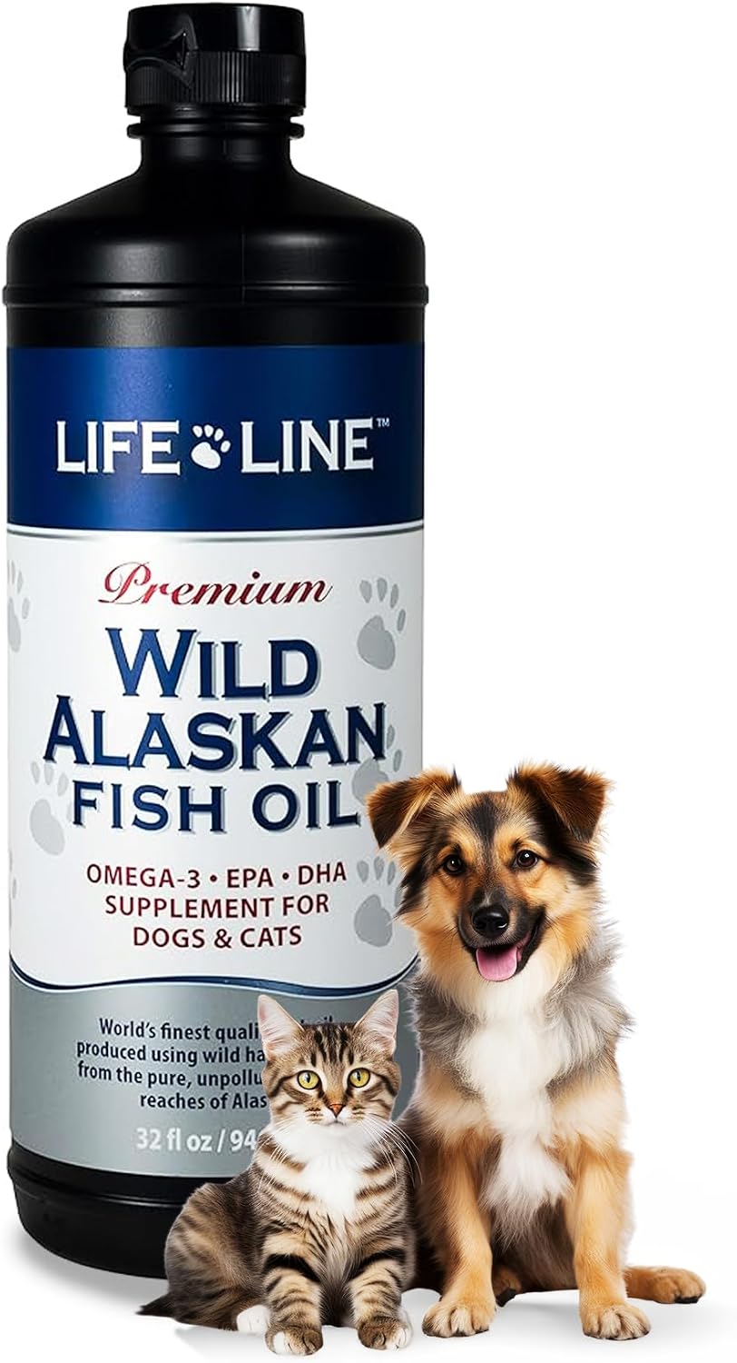 Life Line Pet Nutrition Wild Alaska Salmon & Pollock Oil – Omega 3 Supplement for Dogs and Cats in All Life Stages, 488 ml - görsel 7