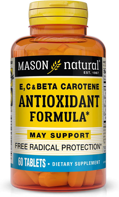 MASON NATURAL Vitamin E, C & A (Beta Carotene) High Potency Antioxidant Supplement, 60 Tablets