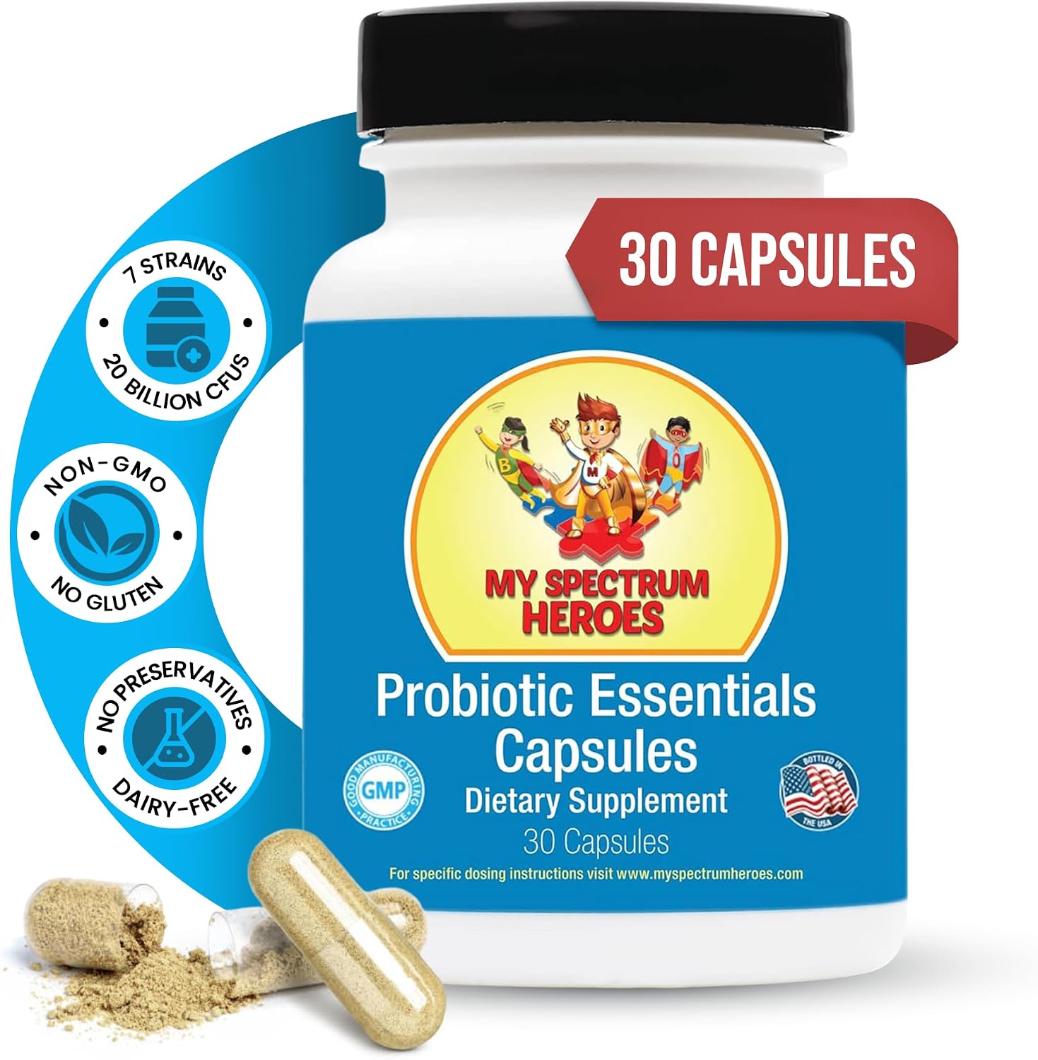 Probiotic Capsules for Digestive Health – 20 Billion CFUs, 7 Diverse Strains - görsel 1