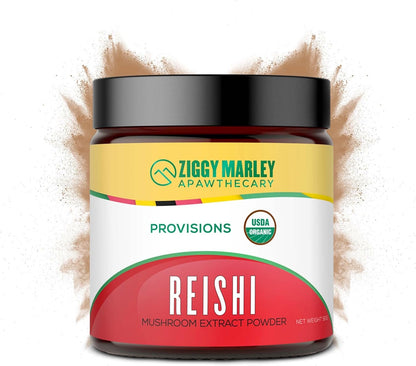 Ziggy Marley's USDA Organic Reishi Mushroom Powder for Dogs & Cats – Fruiting Body Extract, 90g