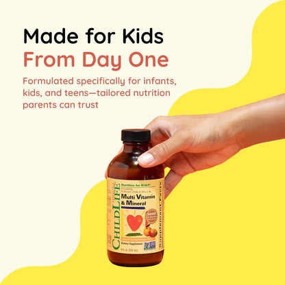 CHILDLIFE ESSENTIALS Children's Multivitamin & Mineral - Liquid Multivitamin for Toddlers & Kids, Orange Mango Flavour