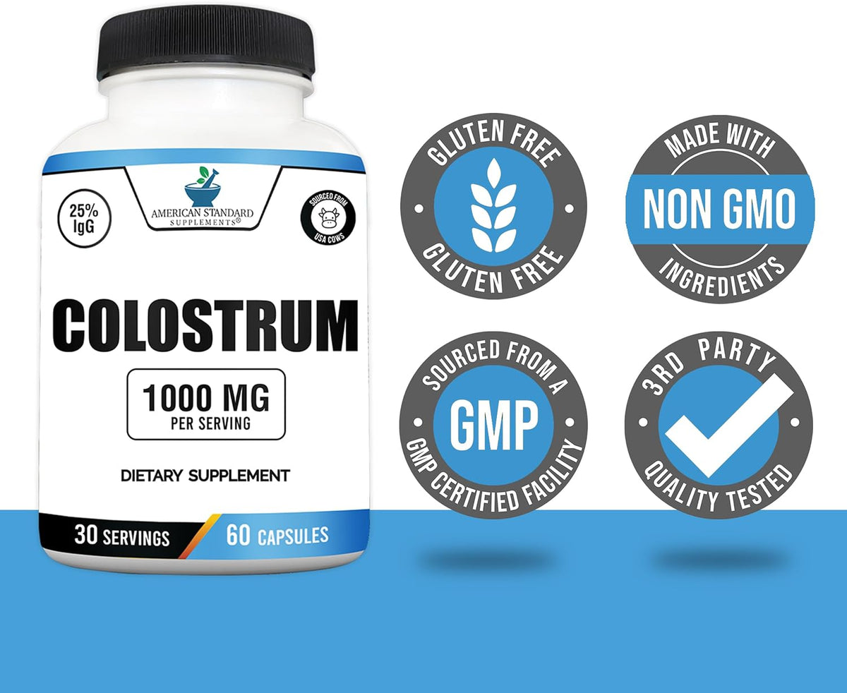 American Standard Supplements Colostrum Capsules, 1000 mg, 60 Capsules - görsel 4