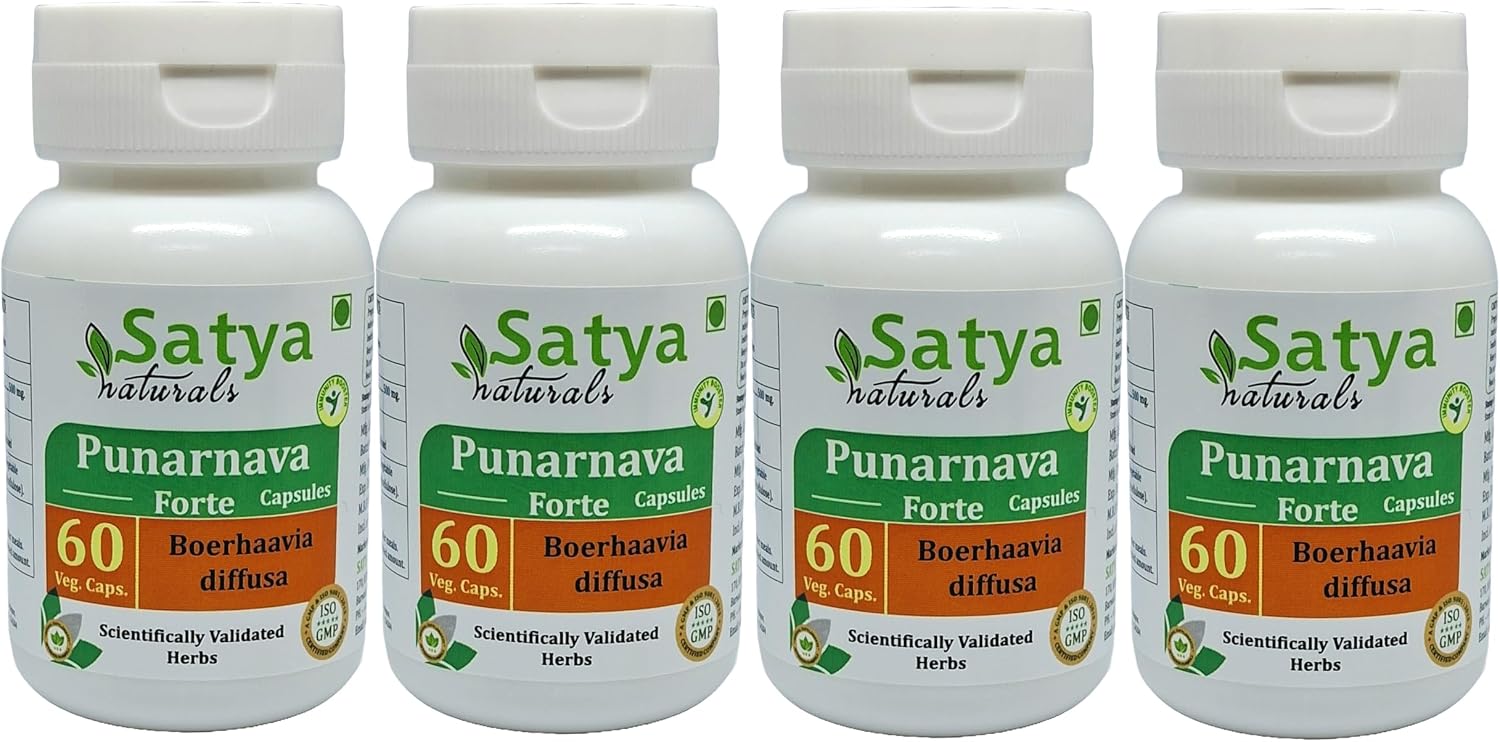 Punarnava Forte Capsule 500 mg - Ayurvedic Herbal Supplement (2 Bottles of 60 Capsules) - görsel 8