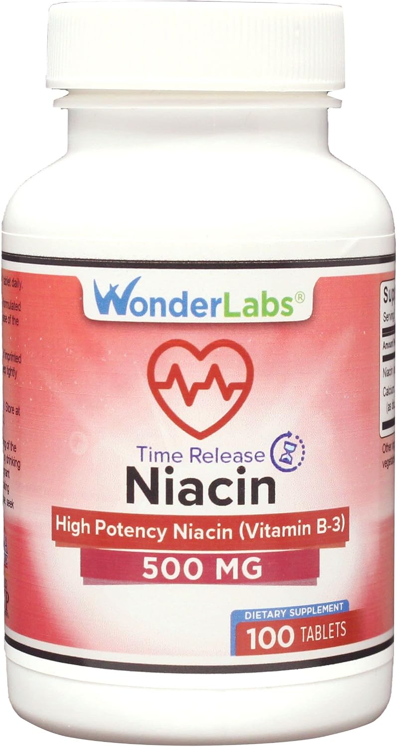 Wonder Laboratories High Potency Time Release Niacin (Vitamin B3) 500 mg – 300 Tablets - görsel 1