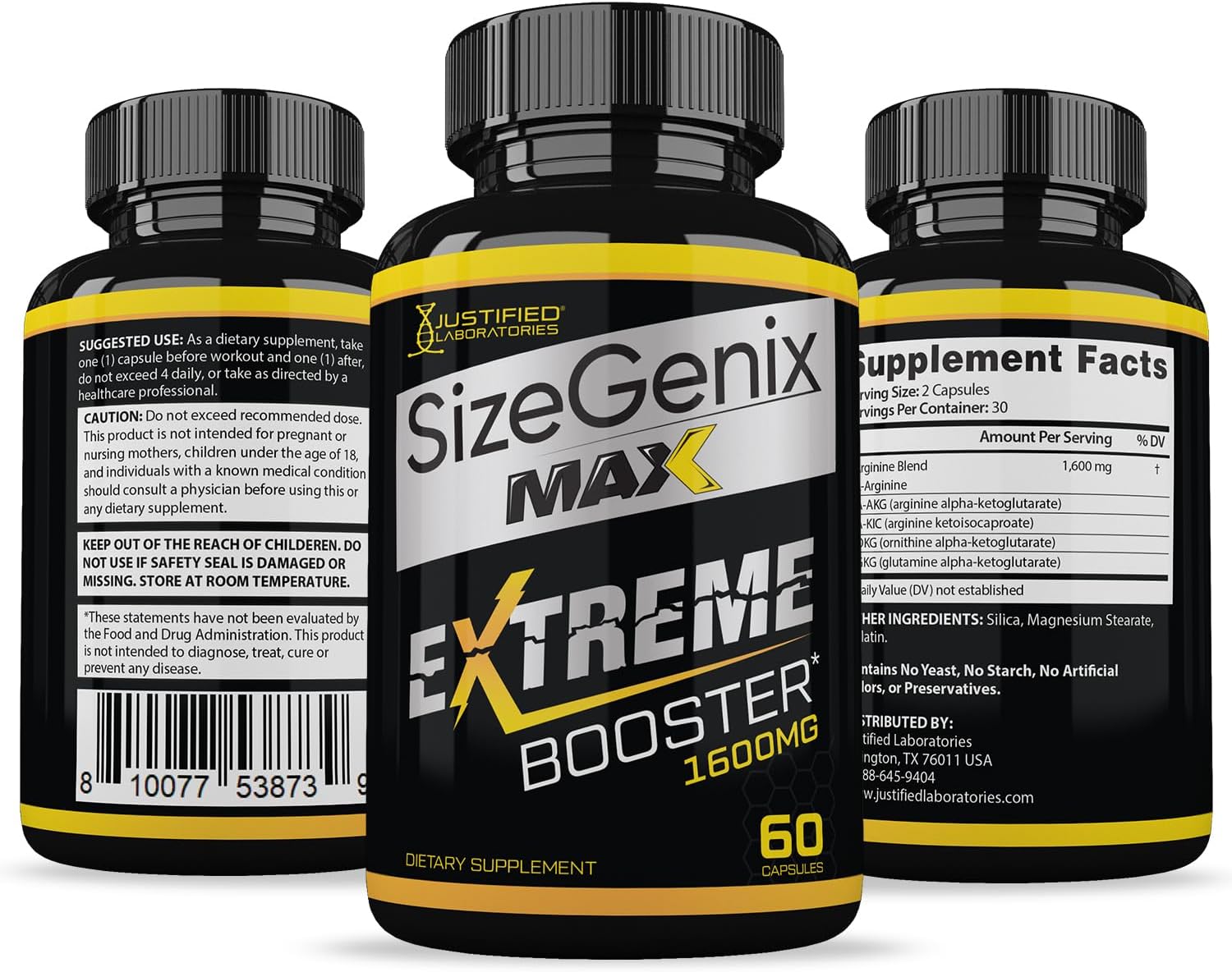Sizegenix Max 1600MG Advanced Men's Health Formula 60 Capsules - görsel 6