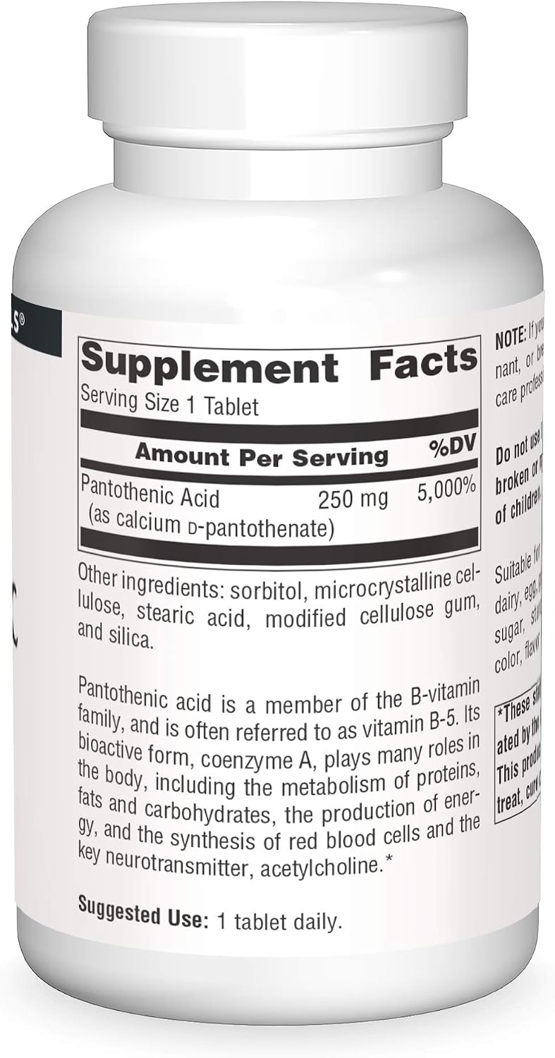 Source Naturals Pantothenic Acid 250 mg - 250 Tablets - görsel 3