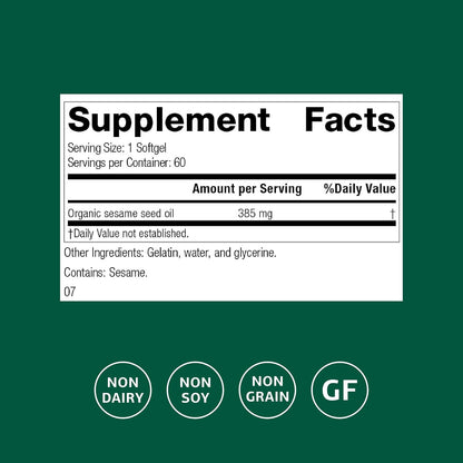 Standard Process Sesame Seed Oil – 60 Softgels