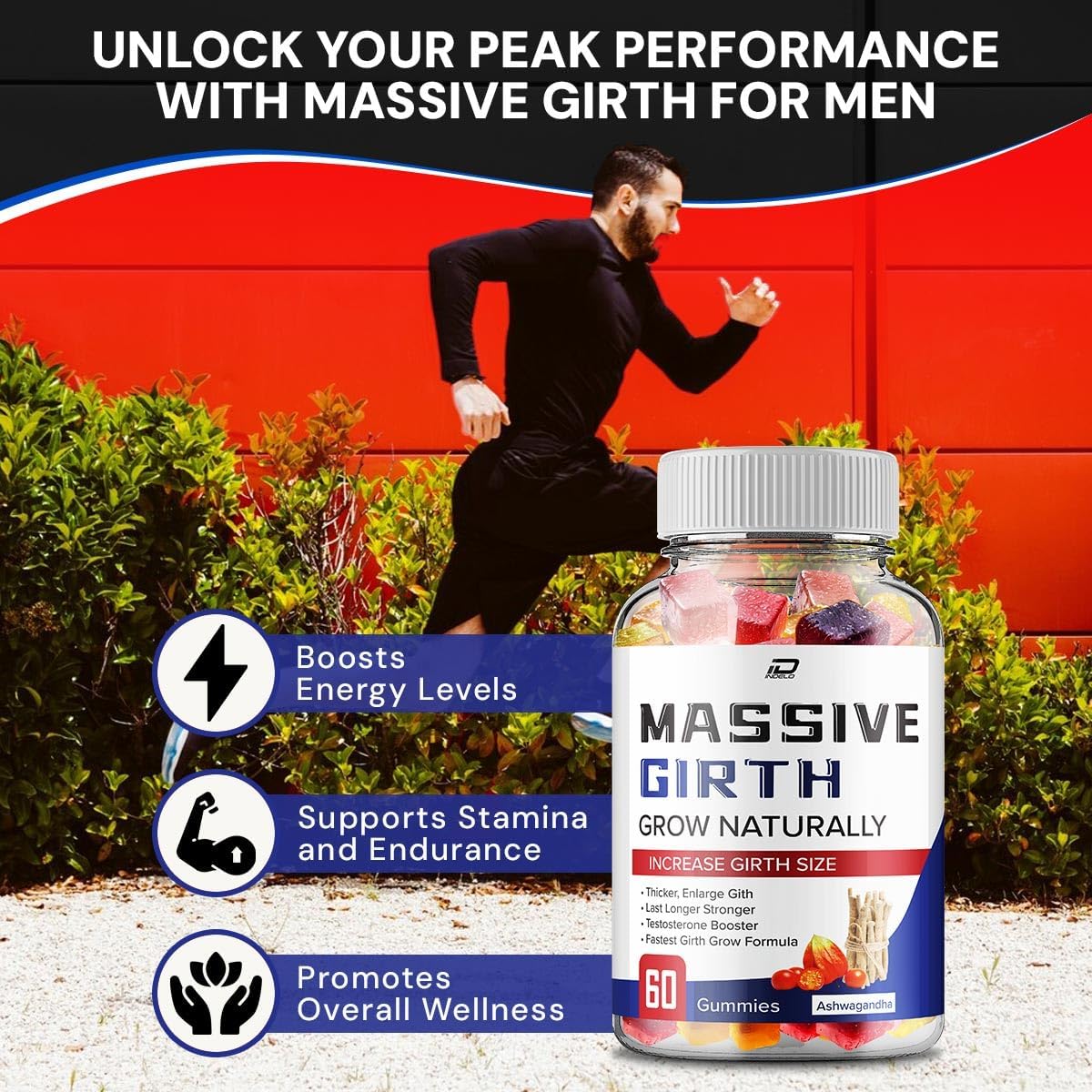 Massive Girth Hemp Gummies for Men – Advanced Formula (60 Gummies) - görsel 2