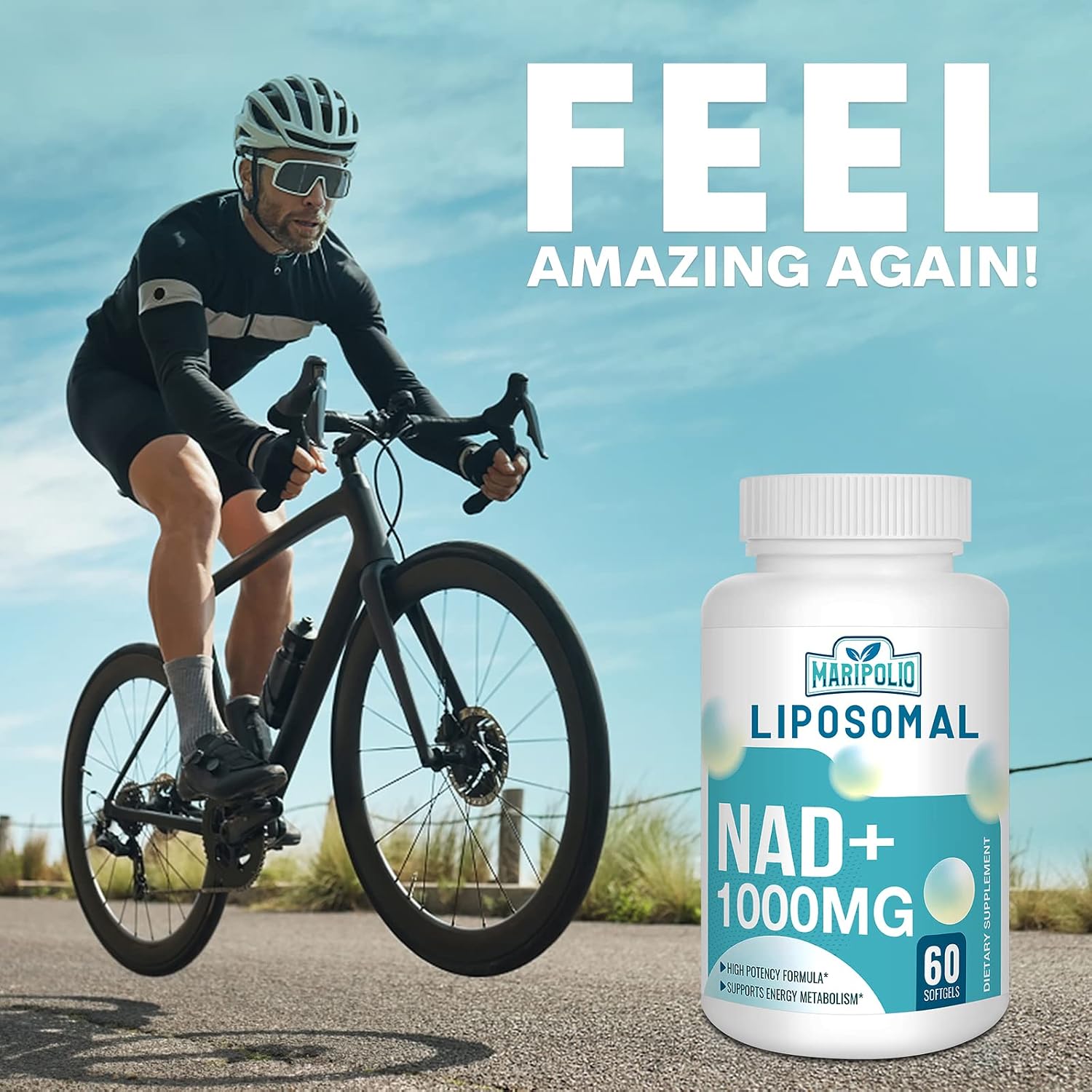 Maripolio Liposomal NAD+ 1000 mg - 60 Soft Gels - Cellular Energy Support - görsel 7