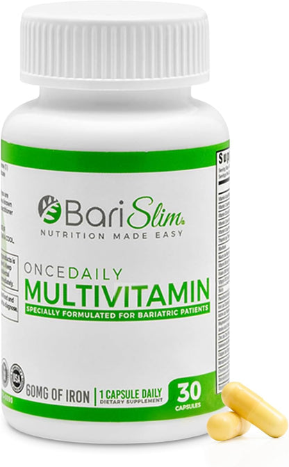 BariSlim Once Daily Bariatric Multivitamin with 60mg Iron – 30 Day Supply