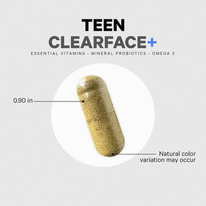 Codeage Teen Clearface - Skin Support for Adolescents with Vitamins, Probiotics & Omega-3s (60 Capsules)