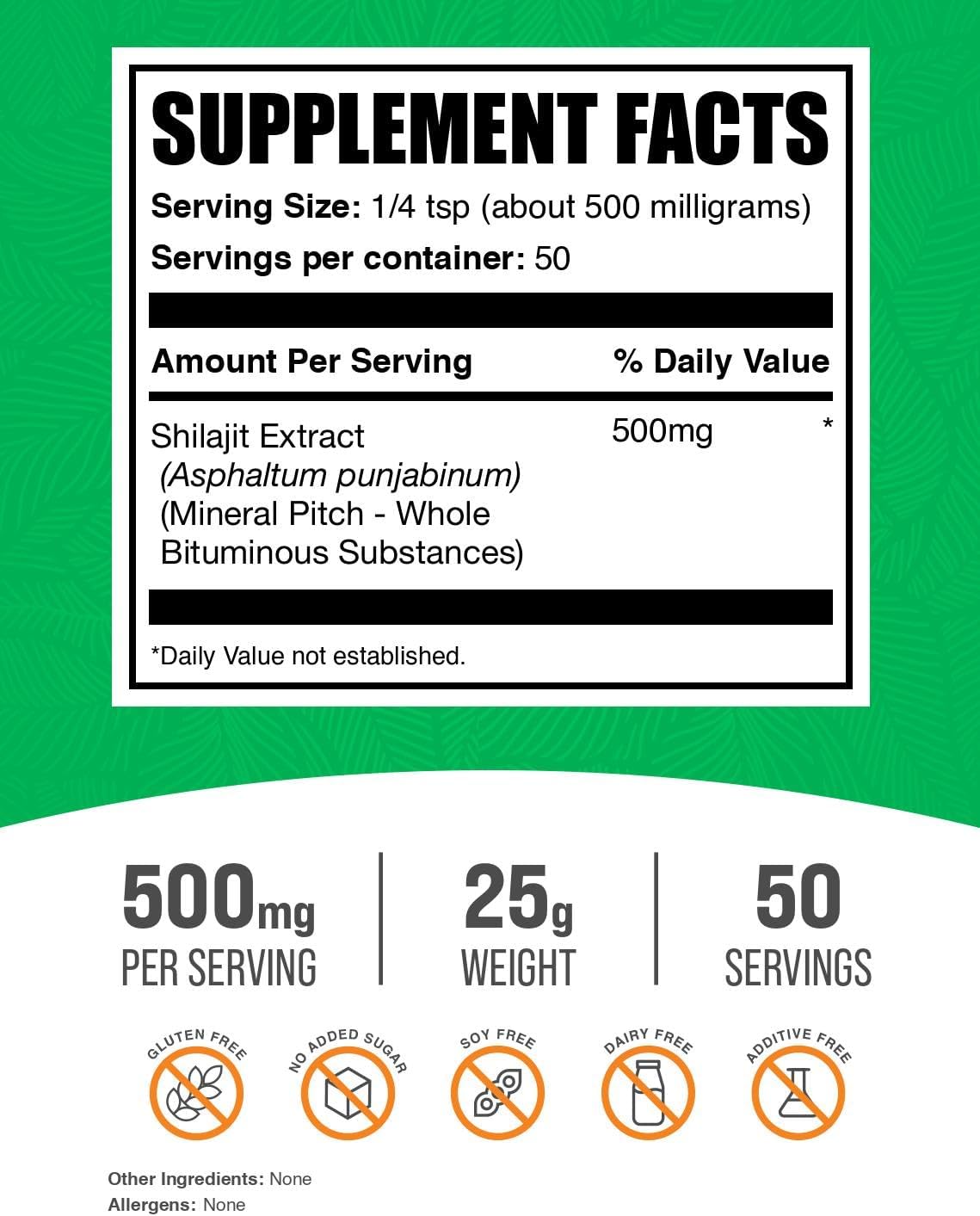 BulkSupplements Shilajit Extract Powder - Fulvic Acid Food Supplement, 500mg per Serving, 25g - görsel 2
